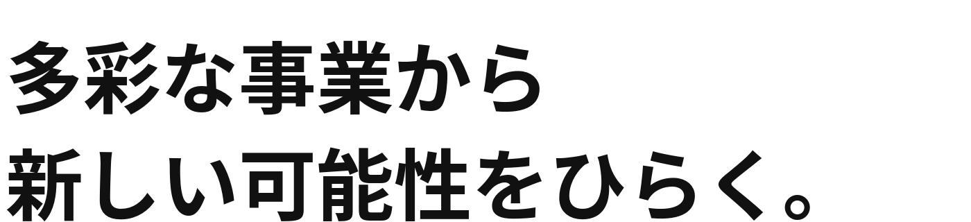 多彩な事業から 新しい可能性をひらく。
